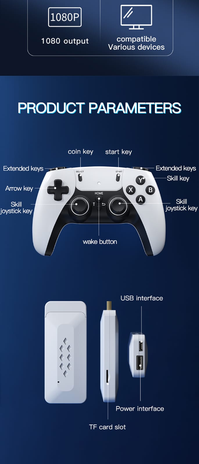 Consola Retro 4k M22 Game Stick de 35,000 Juegos